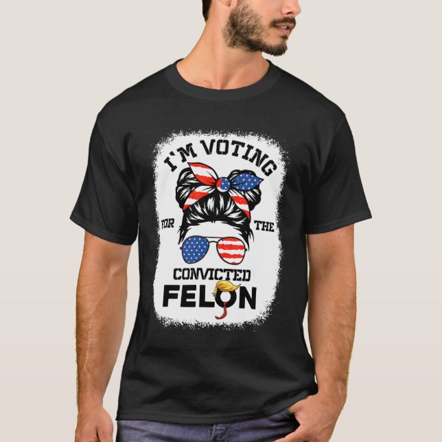 Camiseta Chica Voto condenado Felon 2024 Vota Trump 45 (Anverso)