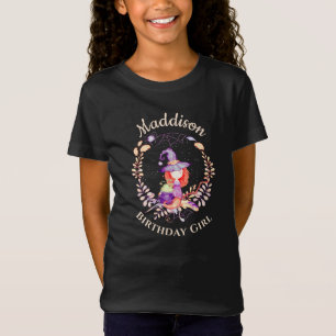 Camiseta Chica Witch Birthday Watercolor