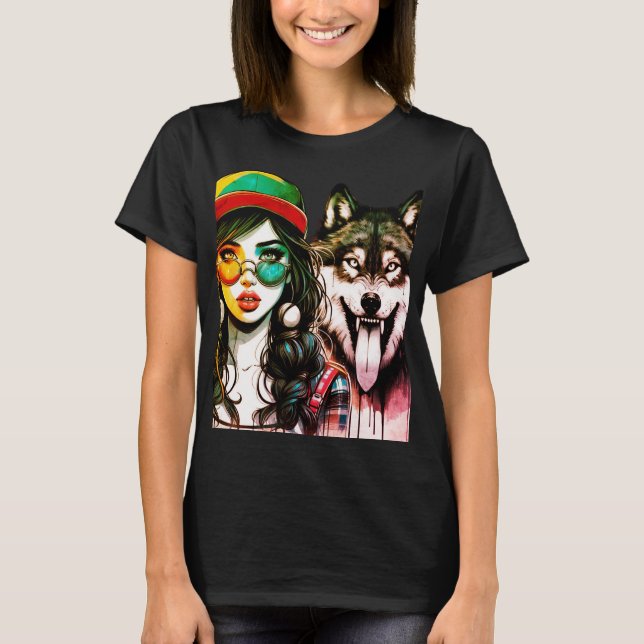 Camiseta Chica Wolf - Colección de tinta (Anverso)