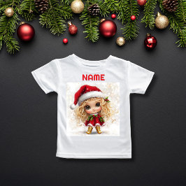 Camiseta Chica XMAS de Bote Dorado en NOMBRE PERSONALIZADO