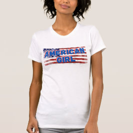 Camiseta Chica y bandera de Estados Unidos