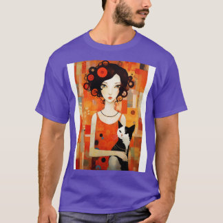 Camiseta Chica y gato 5