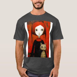 Camiseta Chica y gato 7