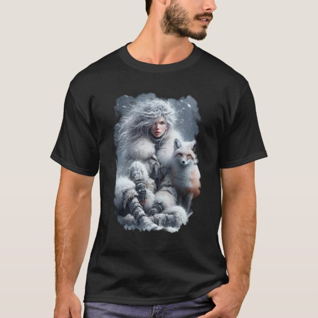 Camiseta chica y lobos (Anverso)