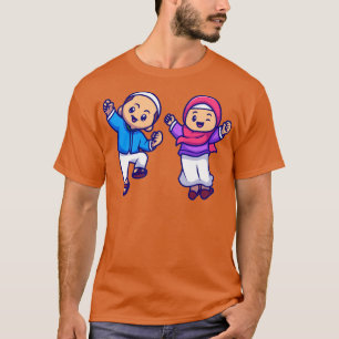Camiseta Chica Y Niño Moslem Celebrando A Ied Mubarak C
