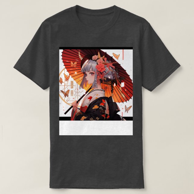 Camiseta Chica y paraguas (Diseño del anverso)