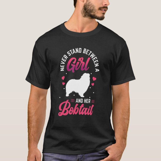 Camiseta Chica y su Bobtail Old English Sheepdog Bobtail (Anverso)