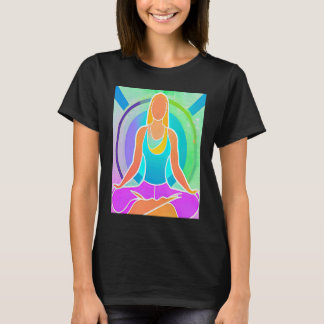 Camiseta Chica Yoga Femenino Saludo al Sol Meditación Chakr