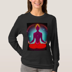 Camiseta Chica Yoga Saludo al Sol Femenino Meditación Chakr