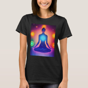 Camiseta Chica Yoga Saludo al Sol Femenino Meditación Chakr