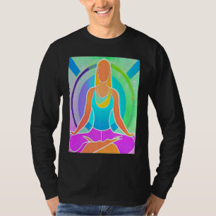 Camiseta Chica Yoga Saludo al Sol Femenino Meditación Chakr