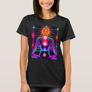 Camiseta Chica Yoga Saludo al Sol Femenino Meditación Chakr