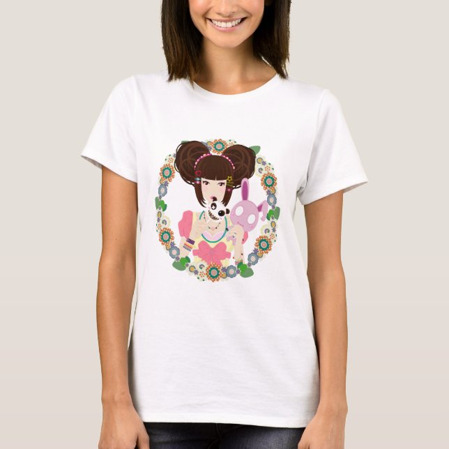 Camiseta Chica Yuriko de Harajuku confinado (Anverso)