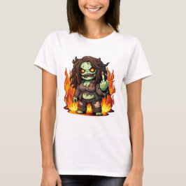 Camiseta Chica zombie de fuego idea de disfraz fácil para H