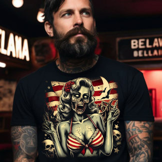 Camiseta Chica zombie estadounidense