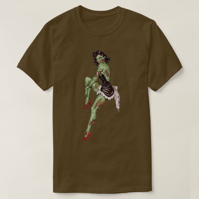 Camiseta Chica Zombie Pin Up Halloween 6941 (Diseño del anverso)