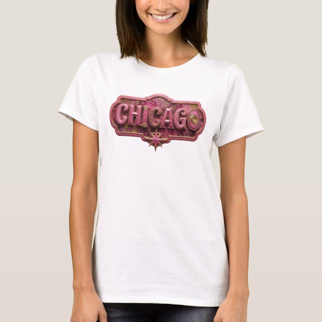 Camiseta CHICAGO Artística Dorada (Anverso)