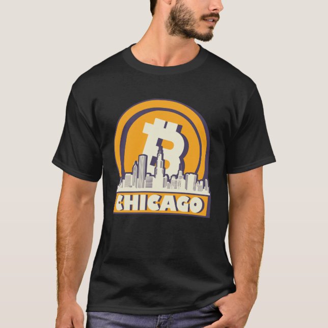 Camiseta Chicago Bitcoin Maximalist  Bitcoin Chicago Skylin (Anverso)