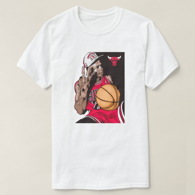 Camiseta Chicago Bulls Basketball Legend Illustration (Diseño del anverso)