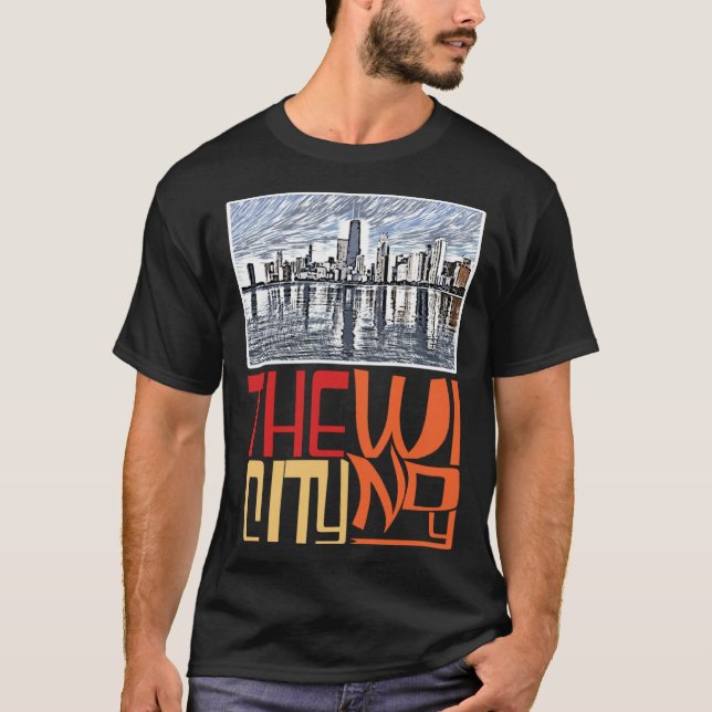 Camiseta Chicago City Skyline  Chicago Skyline Silhouette (Anverso)