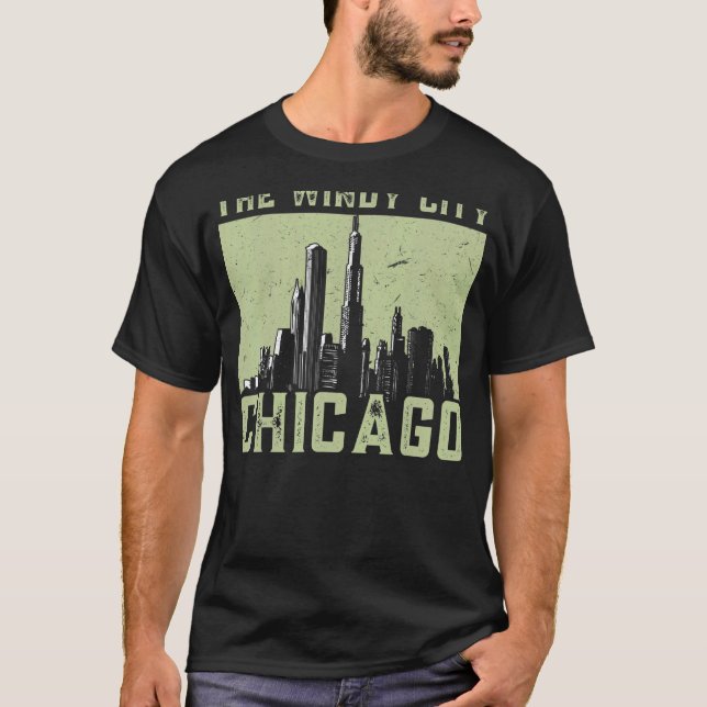 Camiseta Chicago City The Windy City Chicago (Anverso)