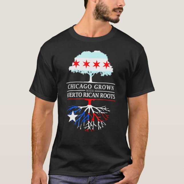Camiseta Chicago crece con raíces puertorriqueñas en Puerto (Anverso)