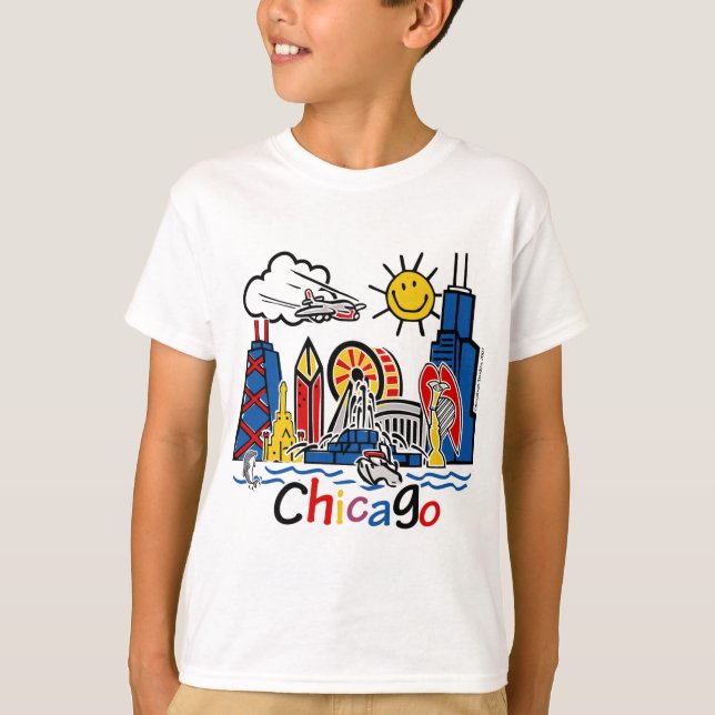 Camiseta Chicago embroma horizonte (Anverso)