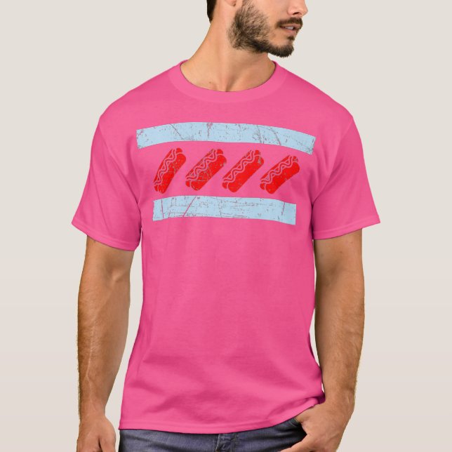 Camiseta Chicago Flag Chicago Style Hot Dog Funny Premium (Anverso)