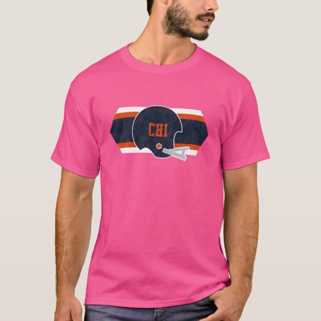 Camiseta Chicago Football retro and distressed helmet and s (Anverso)