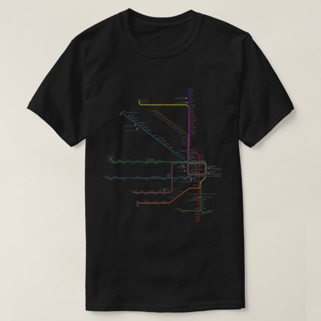Camiseta Chicago Gift l Map CTA Elevated L Train Metro Tran (Diseño del anverso)