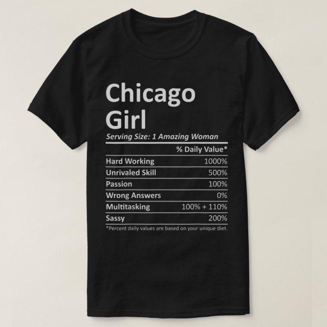 Camiseta CHICAGO GIRL IL ILLINOIS Funny City Home Roots USA (Diseño del anverso)