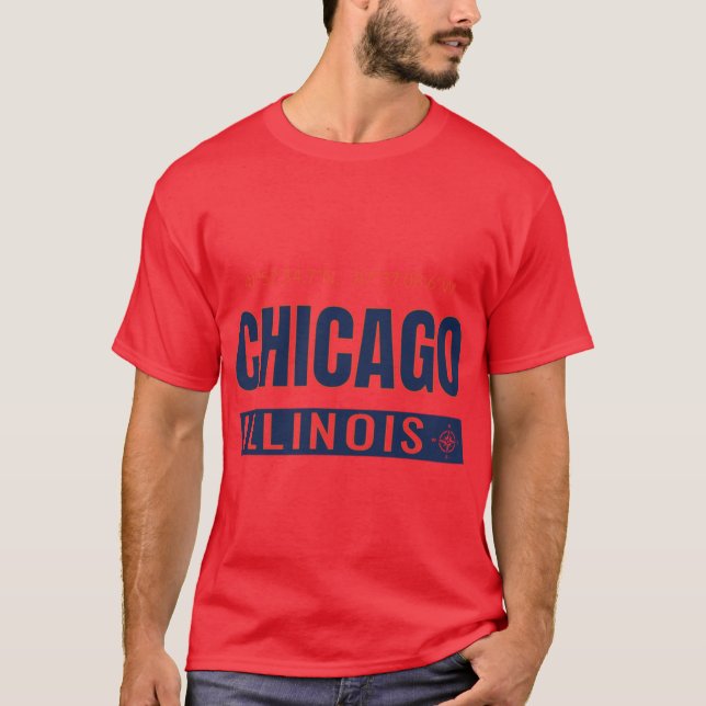 Camiseta Chicago GPS Coordinates Chi-Town Windy City Souths (Anverso)