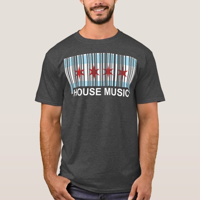 Camiseta Chicago House Music - Barcode EDM DJ Illinois (Anverso)