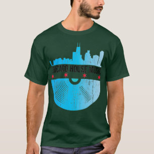 Camiseta Chicago House Music - Skyline Vinyl Record DJ