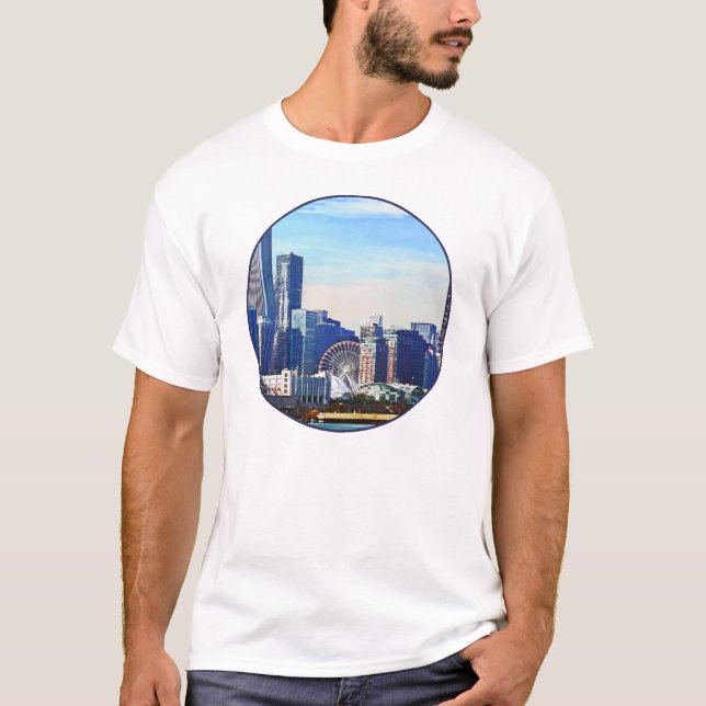 Camiseta Chicago IL - Horizonte de Chicago y Navy Pier (Anverso)