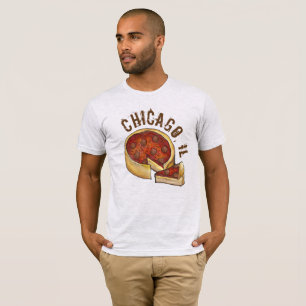 Camiseta Chicago IL Illinois Deep Dish Pepperoni Pizza Food