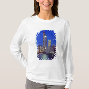 Camiseta Chicago, Illinois, horizonte al anochecer con Chic