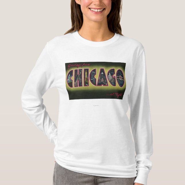 Camiseta Chicago, Illinois (noche) (Anverso)