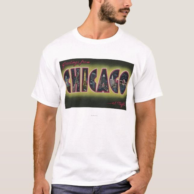 Camiseta Chicago, Illinois (noche) (Anverso)