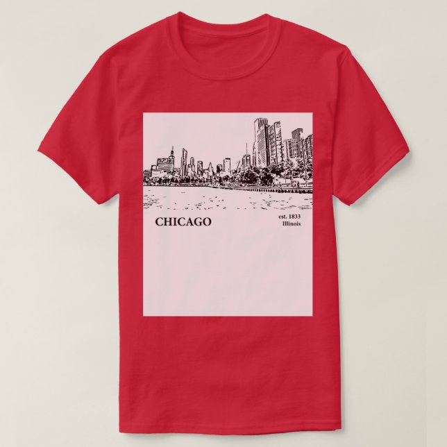 Camiseta Chicago Illinois TShirt 9 (Diseño del anverso)