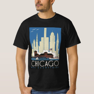 Camiseta Chicago Illinois Viajes Antiguos Rascacielos Horiz