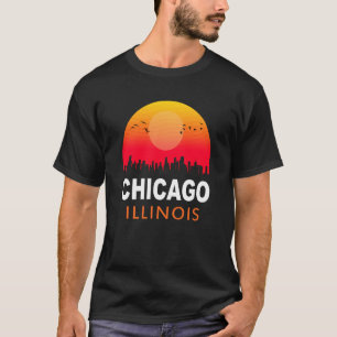 Camiseta Chicago Illinois Vintage Sunset Retro City