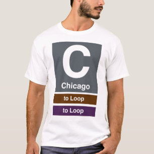 Camiseta Chicago L parada de Chicago del Rótulo del tren