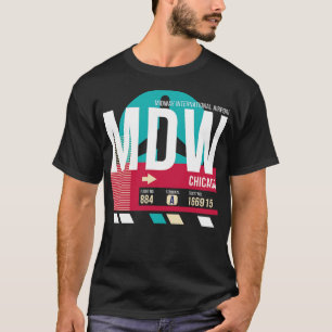 Camiseta Chicago MDW Código del aeropuerto Etiqueta de equi