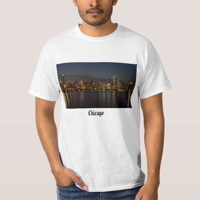 Camiseta Chicago Night Cityscape (Anverso)
