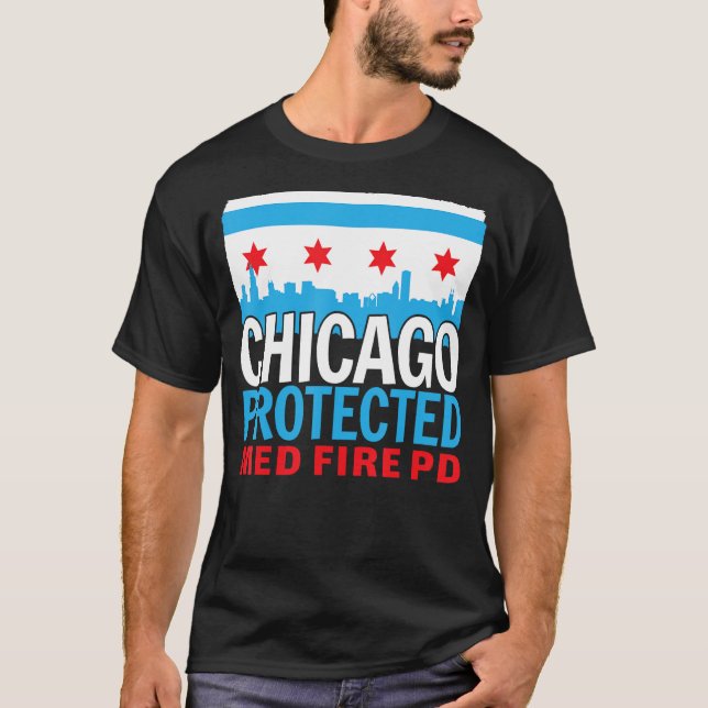Camiseta Chicago Protected Med Fire PD, Chicago Souvenir (Anverso)