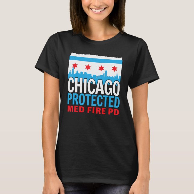Camiseta Chicago Protected Med Fire PD, Chicago Souvenir (Anverso)