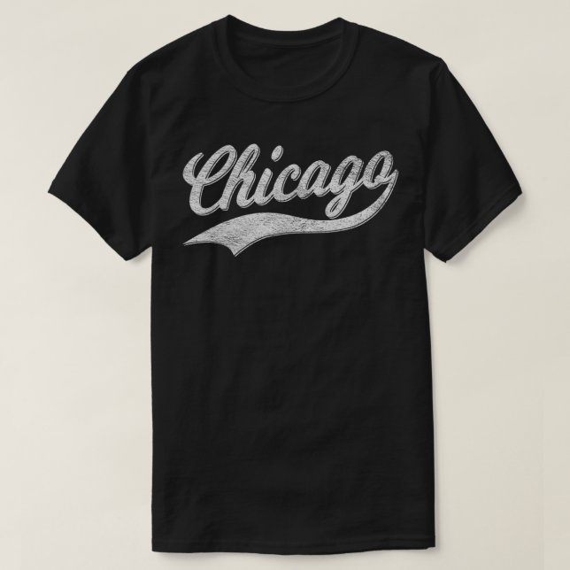 CAMISETA CHICAGO RETRO CLÁSICO DEPORTES SCRIPT CURSIVO TEXT (Diseño del anverso)