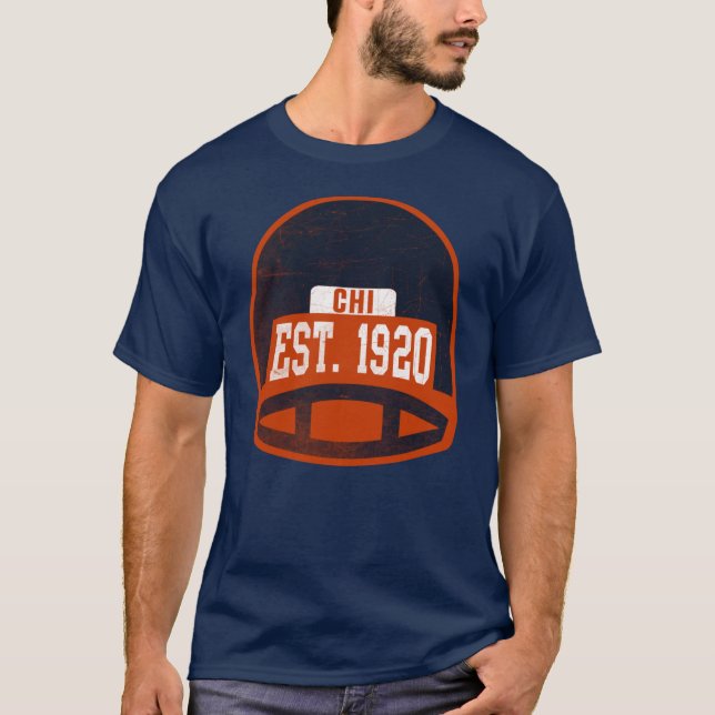 Camiseta Chicago Retro Throwback Football Helmet Oversized (Anverso)
