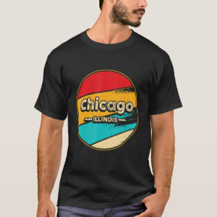 Camiseta Chicago Retro Vintage Sunset Estados Unidos Chicag